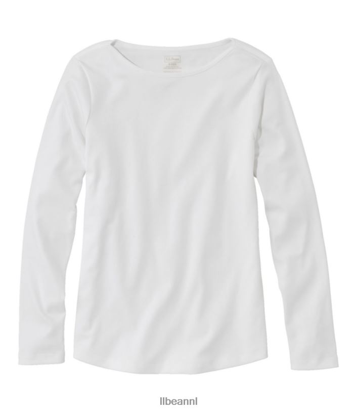 L.L.Bean vrouwen T-shirt in de vorm van pima-katoen wit kleding VT0645842