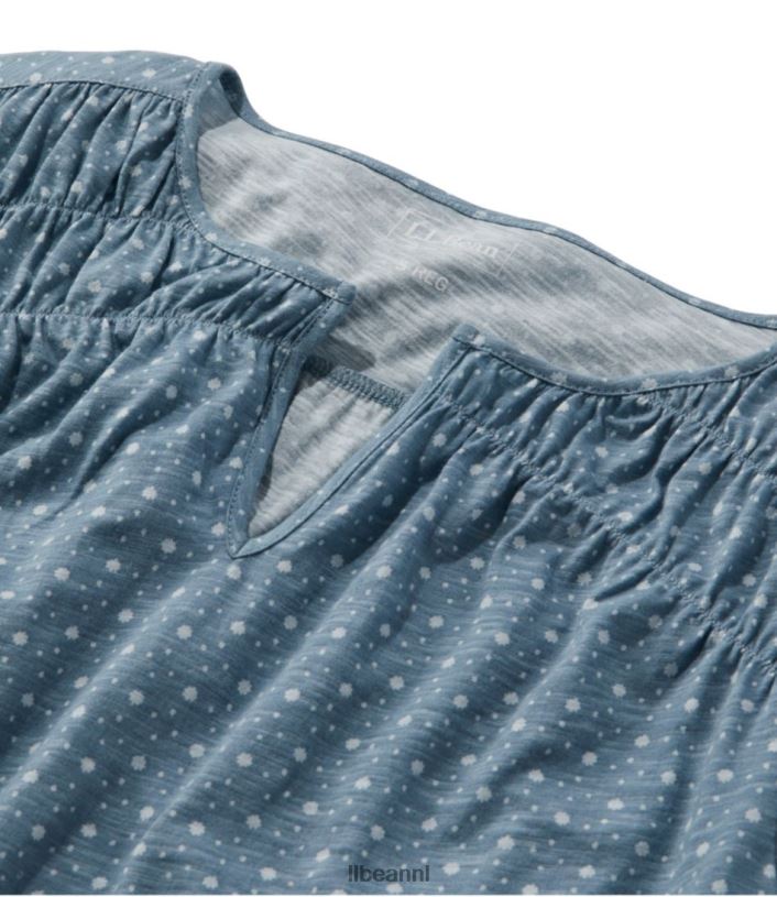 L.L.Bean vrouwen T-shirt van biologisch katoen laurierblad stip kleding VT0645692