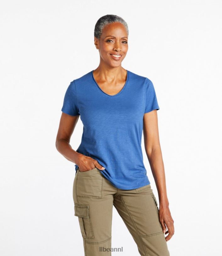 L.L.Bean vrouwen T-shirt van biologisch katoen licht zadel kleding VT0645689