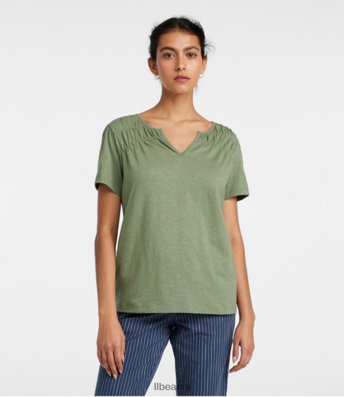 L.L.Bean vrouwen T-shirt van biologisch katoen mineraal rood kleding VT0644774