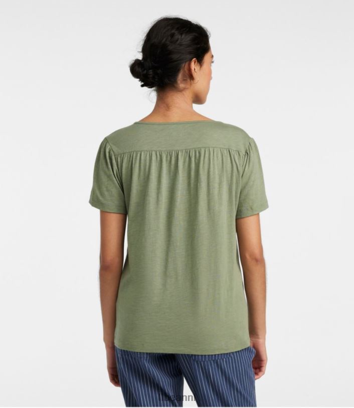 L.L.Bean vrouwen T-shirt van biologisch katoen mineraal rood kleding VT0644774