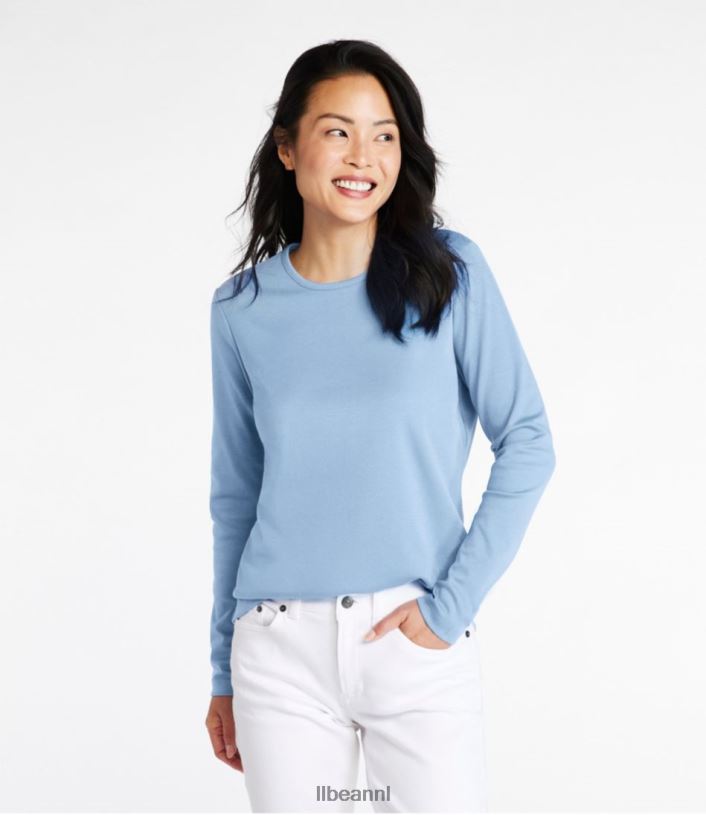 L.L.Bean vrouwen T-shirt van pimakatoen bleekroze kleding VT0641