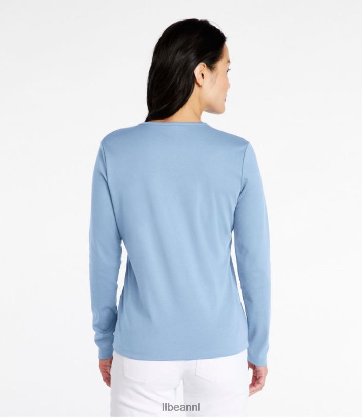 L.L.Bean vrouwen T-shirt van pimakatoen bleekroze kleding VT0641