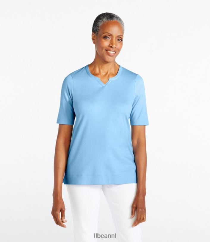 L.L.Bean vrouwen T-shirt van pimakatoen meer kleding VT0643007