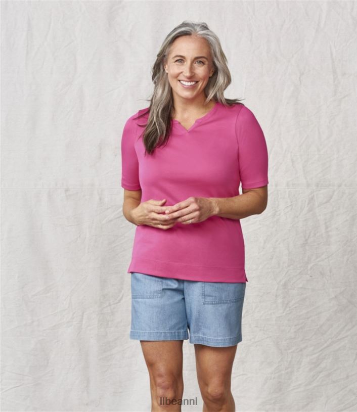 L.L.Bean vrouwen T-shirt van pimakatoen meer kleding VT0643007