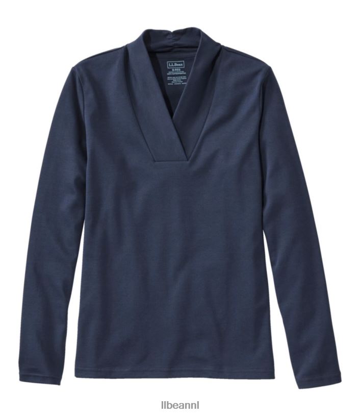 L.L.Bean vrouwen T-shirt van pimakatoen raaf blauw kleding VT0646919