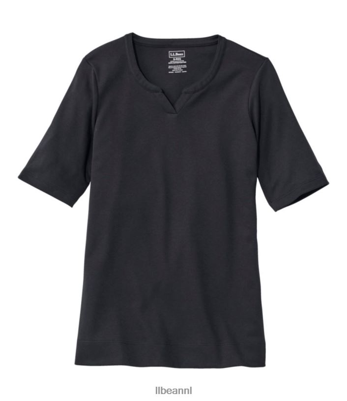 L.L.Bean vrouwen T-shirt van pimakatoen zwart kleding VT0646457