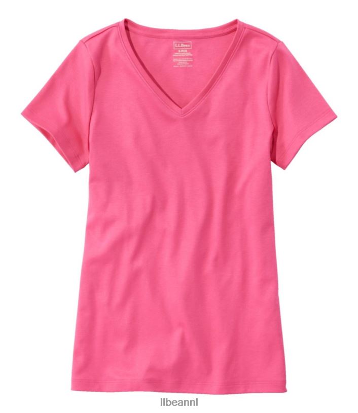 L.L.Bean vrouwen V-hals in pima-katoenvorm azalea kleding VT0646391