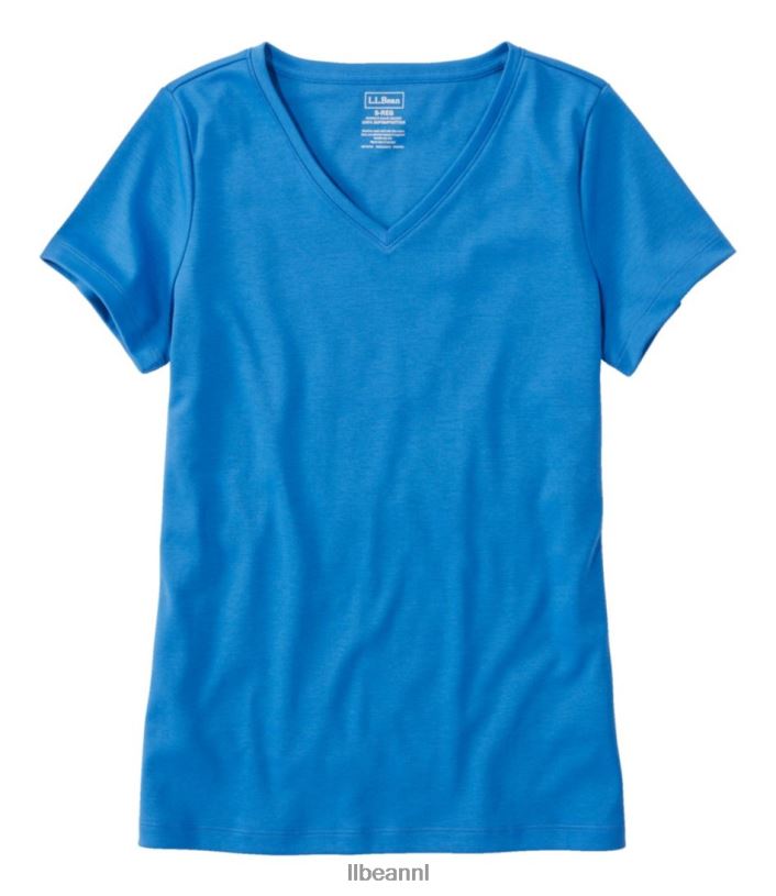 L.L.Bean vrouwen V-hals in pima-katoenvorm capri-blauw kleding VT0644570