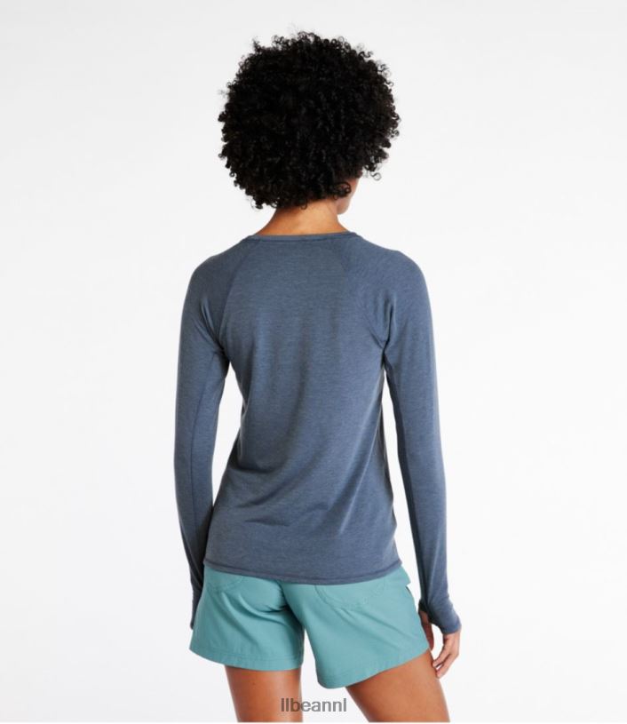 L.L.Bean vrouwen alledaags sunsmart-T-shirt nautische marine katahdin kleding VT064484