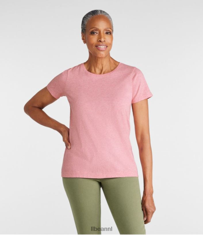 L.L.Bean vrouwen gewassen katoenen t-shirt diepe olijfheide kleding VT0643196