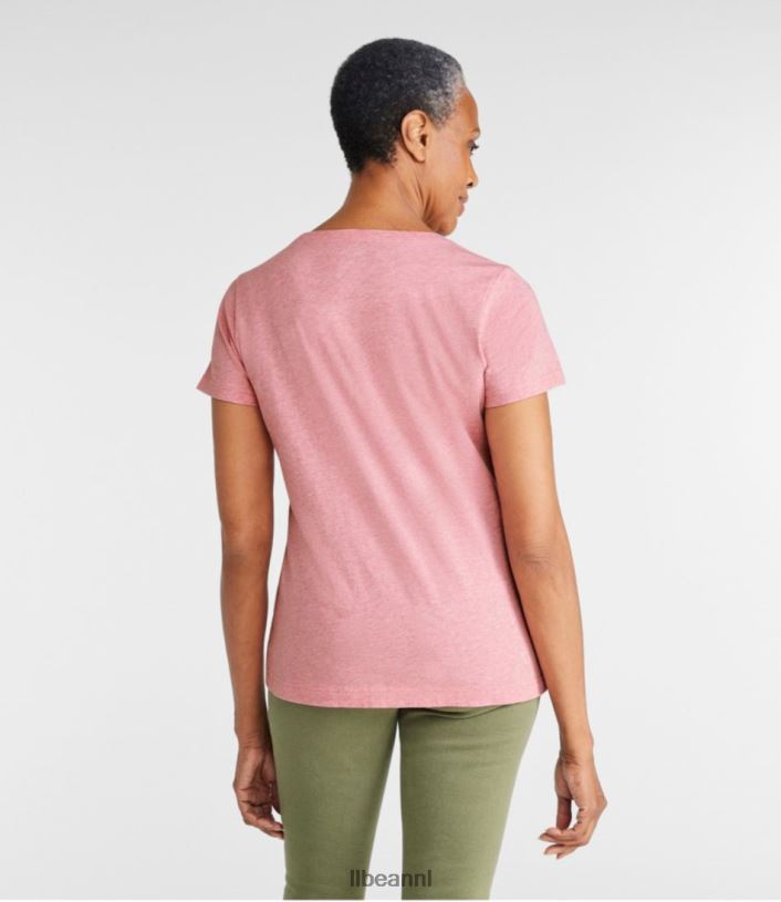 L.L.Bean vrouwen gewassen katoenen t-shirt diepe olijfheide kleding VT0643196