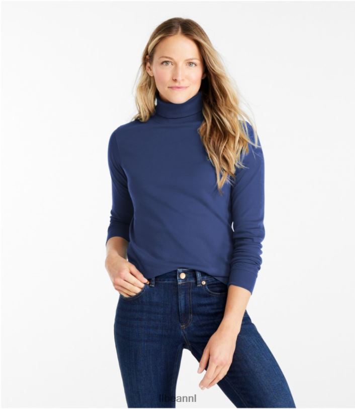 L.L.Bean vrouwen in elkaar grijpende coltrui diep aqua kleding VT0646451
