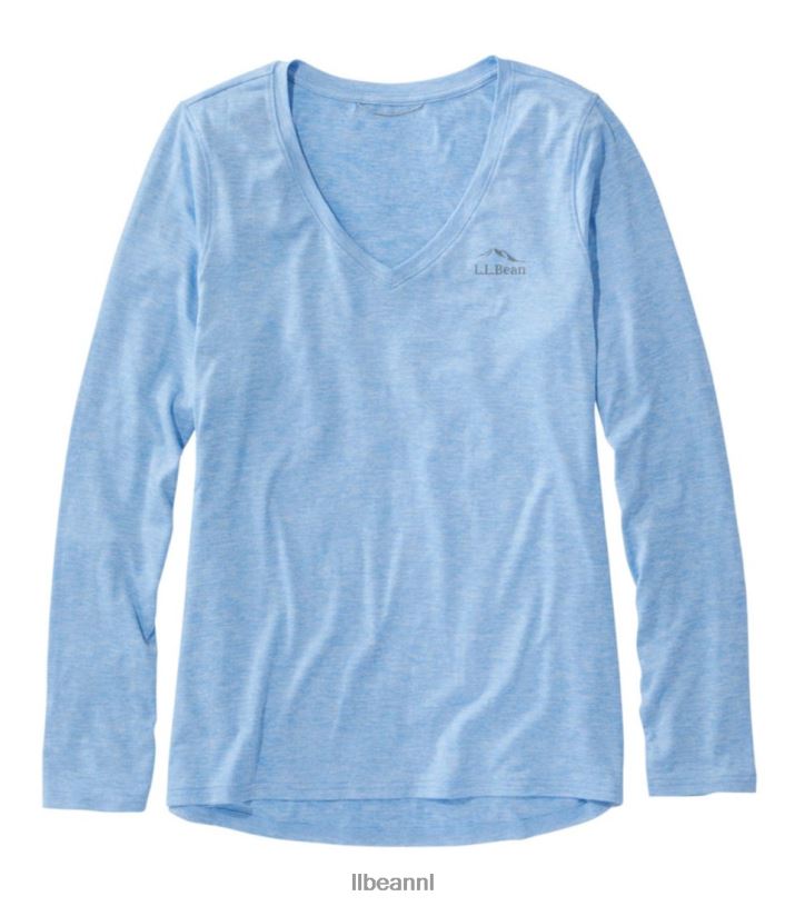 L.L.Bean vrouwen insectenschild pro gebreide crew blauwe asterheide kleding VT064490