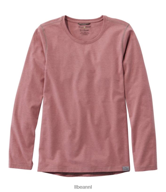L.L.Bean vrouwen insectenschild veld-T-shirt gewassen orchidee kleding VT0641222