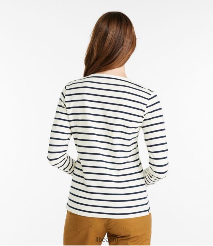 L.L.Bean vrouwen kenmerkend Rangeley katoenen T-shirt grijze heide kleding VT0643517