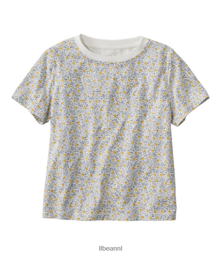 L.L.Bean vrouwen kenmerkend Rangeley katoenen T-shirt zeildoek bloemen kleding VT064307