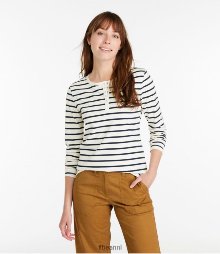 L.L.Bean vrouwen kenmerkend Rangeley katoenen T-shirt zeildoek kleding VT0646001