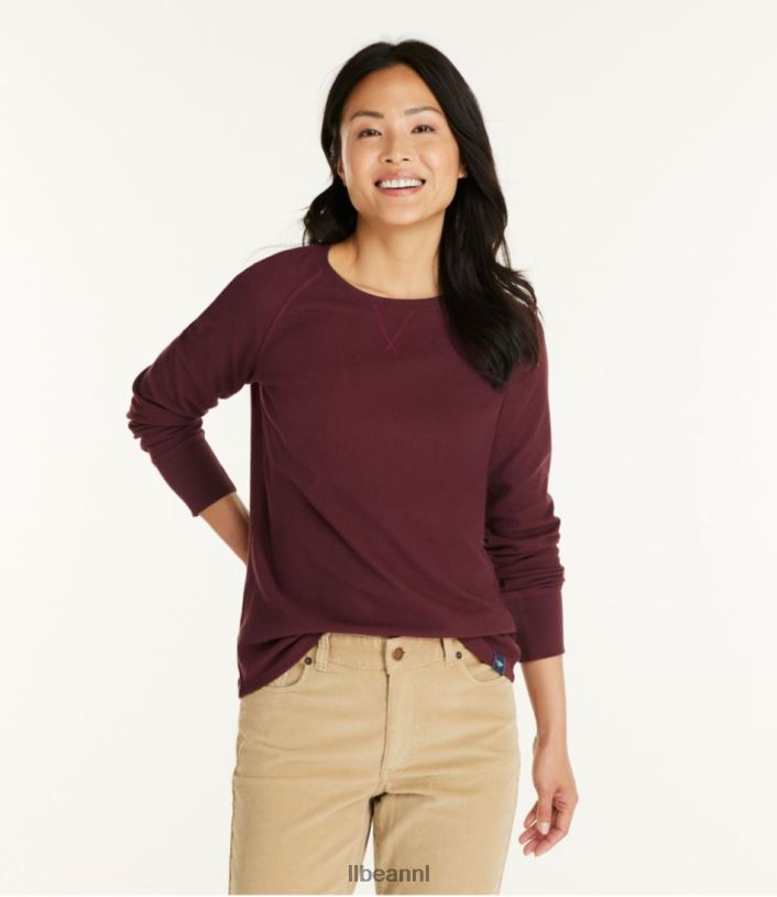 L.L.Bean vrouwen krimpvrij mini-wafel T-shirt natuurlijk kleding VT0646607