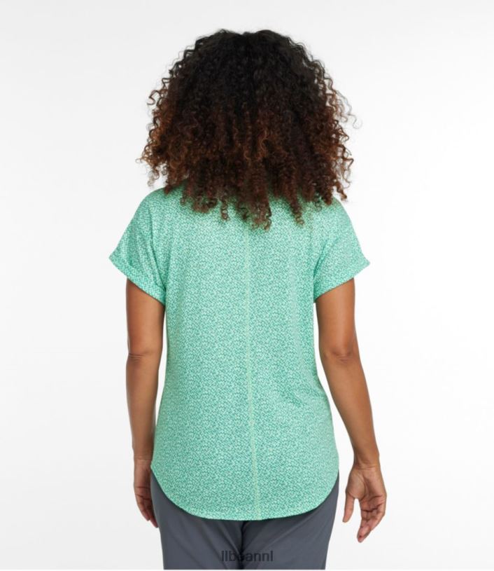 L.L.Bean vrouwen stroomzijde tee nautische marine geo kleding VT06413