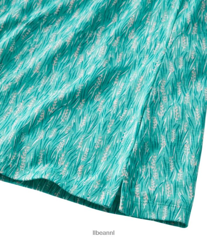 L.L.Bean vrouwen tee alpine blauwe getextureerde geo kleding VT0646913