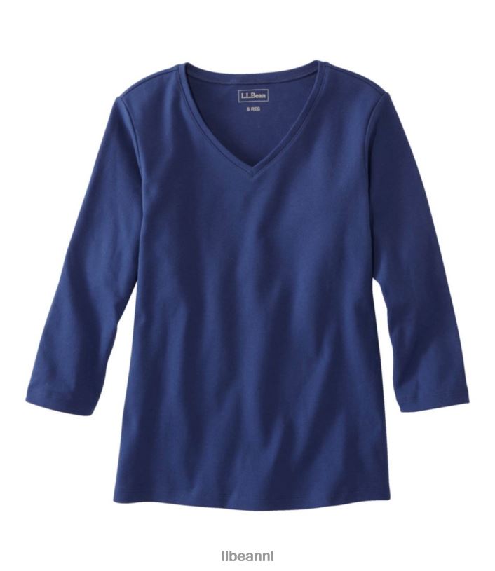 L.L.Bean vrouwen v-hals alpine blauw kleding VT0644