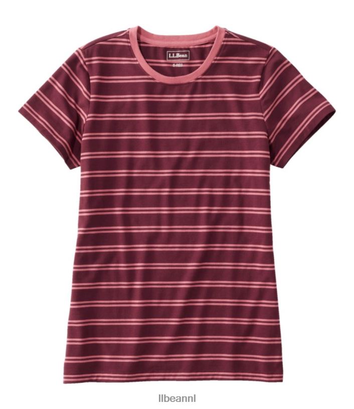 L.L.Bean vrouwen zacht stretch supima T-shirt diepe wijn/vintage rose kleding VT0645716