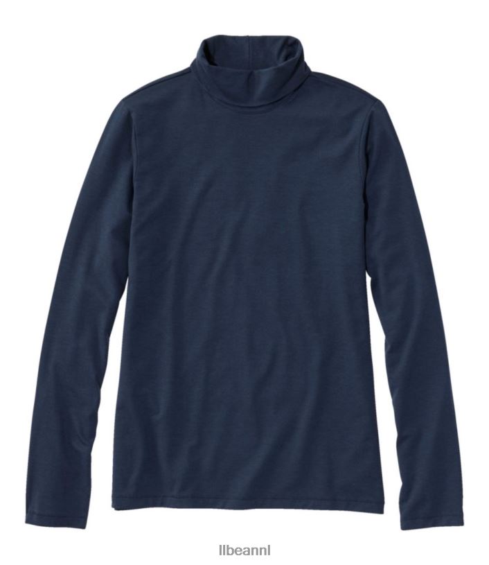 L.L.Bean vrouwen zacht stretch supima T-shirt klassieke marine kleding VT0643043
