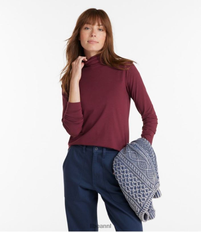 L.L.Bean vrouwen zacht stretch supima T-shirt klassieke marine kleding VT0643043