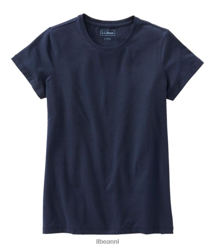 L.L.Bean vrouwen zacht stretch supima T-shirt klassieke marine kleding VT064694
