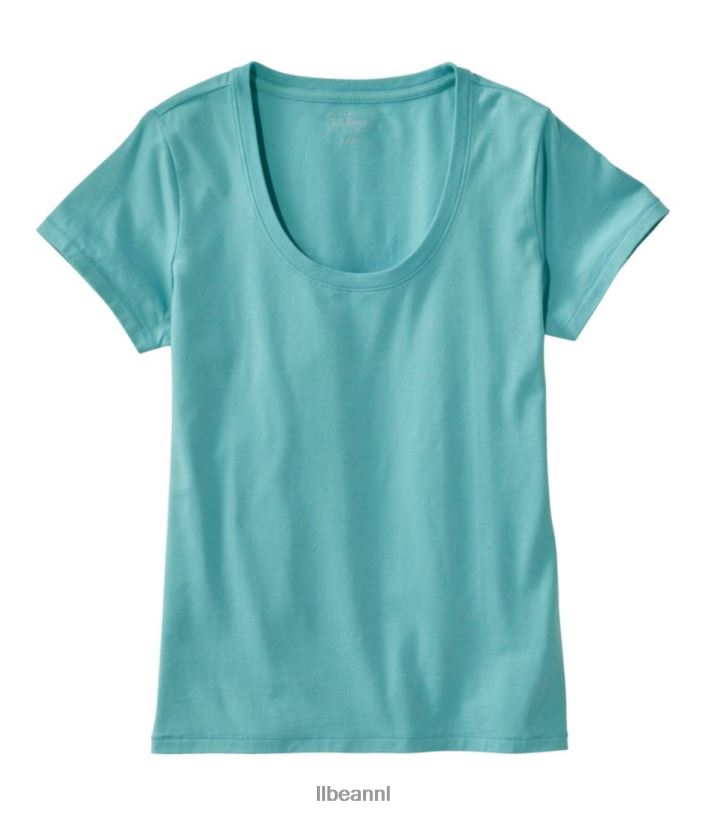 L.L.Bean vrouwen zacht stretch supima T-shirt zeewater kleding VT0645707