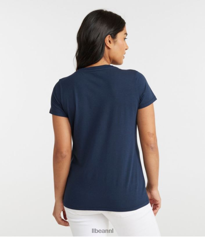L.L.Bean vrouwen zacht stretch supima T-shirt zeewater kleding VT0645707