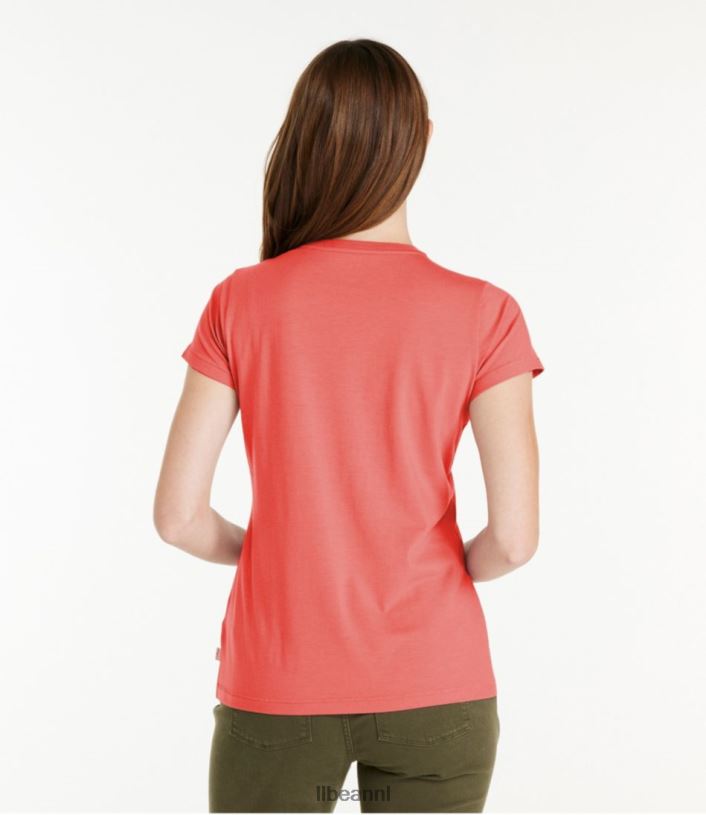 L.L.Bean vrouwen zacht stretch supima T-shirt zeewater kleding VT0647033