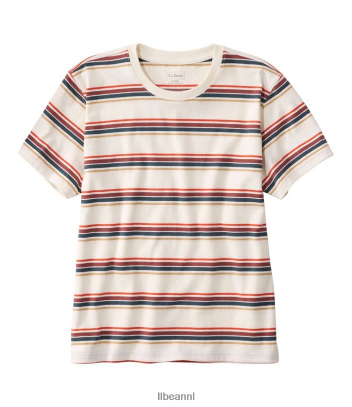 L.L.Bean vrouwen zaterdag shirt zeildoek gemengde streep kleding VT0645986