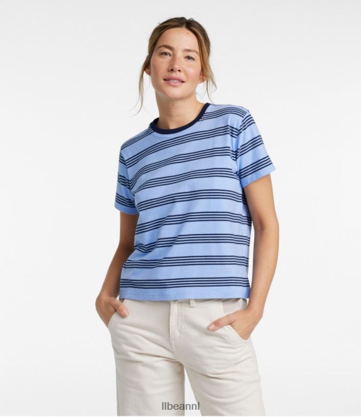 L.L.Bean vrouwen zaterdag shirt zeildoek gemengde streep kleding VT0645986