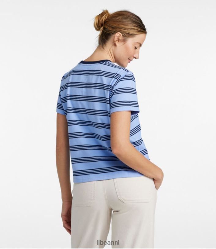 L.L.Bean vrouwen zaterdag shirt zeildoek gemengde streep kleding VT0645986