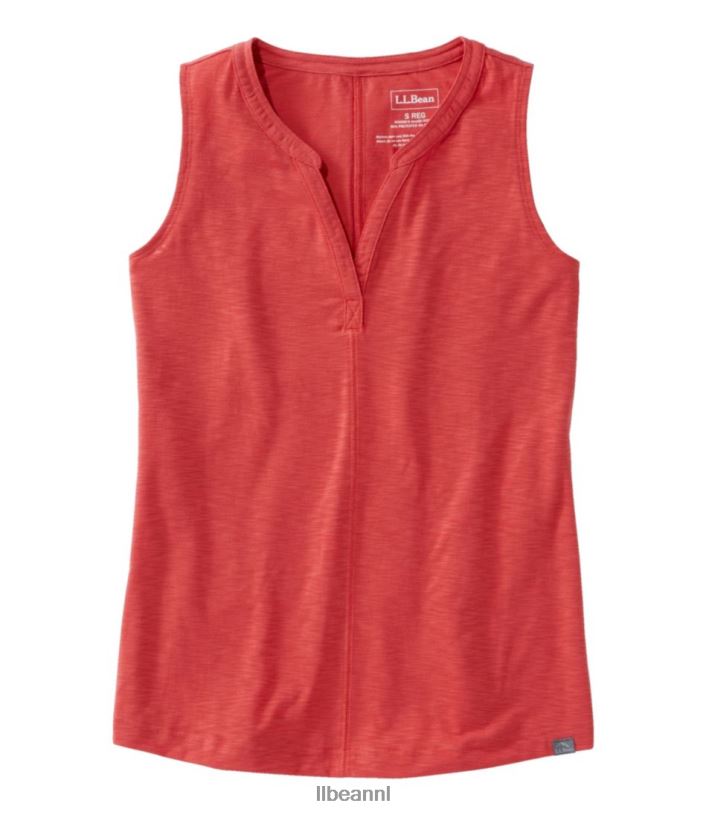 L.L.Bean vrouwen tank aan de stroomzijde diep koraal kleding VT064697