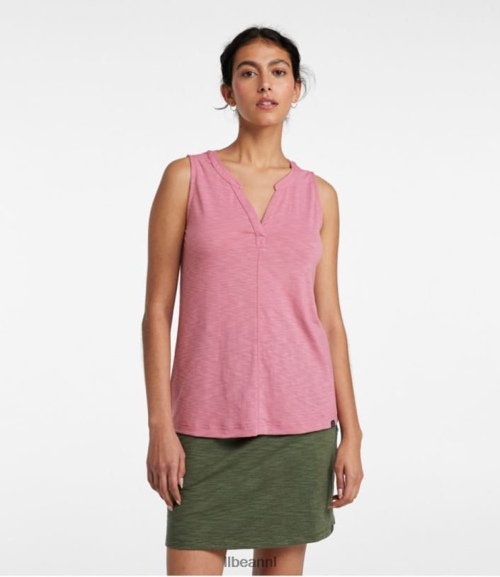 L.L.Bean vrouwen tank aan de stroomzijde diep koraal kleding VT064697