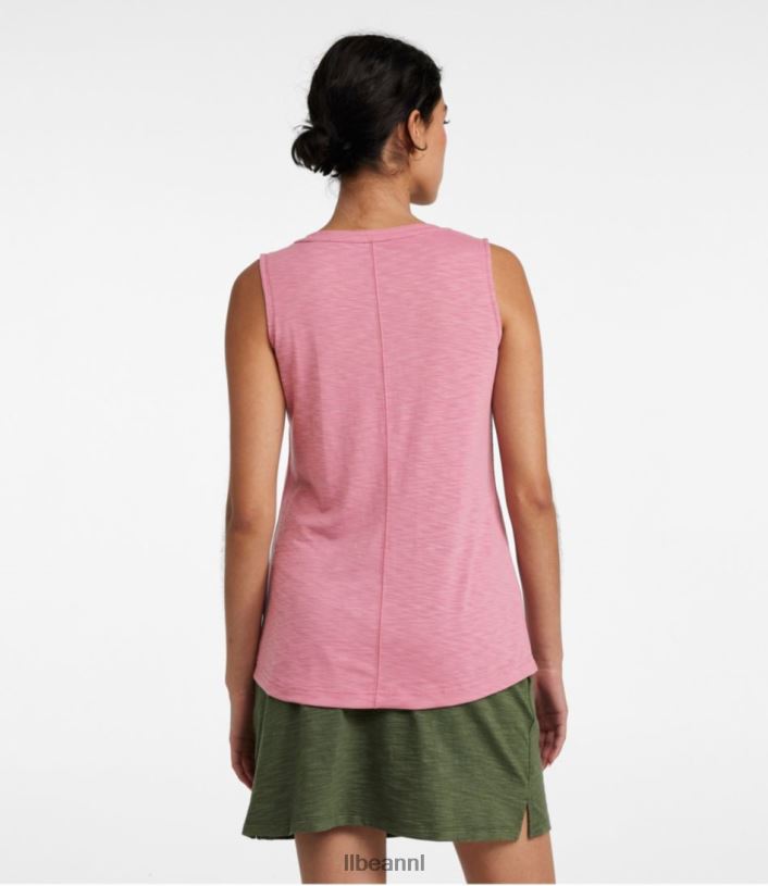 L.L.Bean vrouwen tank aan de stroomzijde diep koraal kleding VT064697