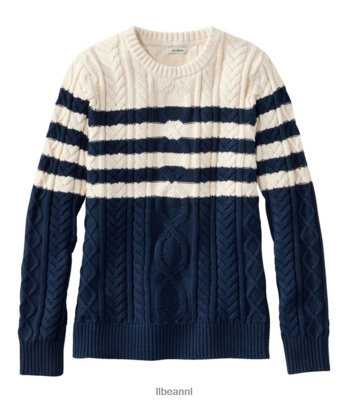 L.L.Bean vrouwen Heritage zachte katoenen visserstrui klassieke marinestreep kleding VT064628