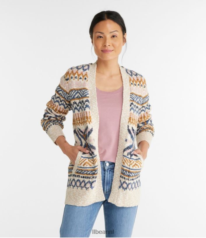 L.L.Bean vrouwen katoenen ragg-trui diep wijnfair eiland kleding VT0644900