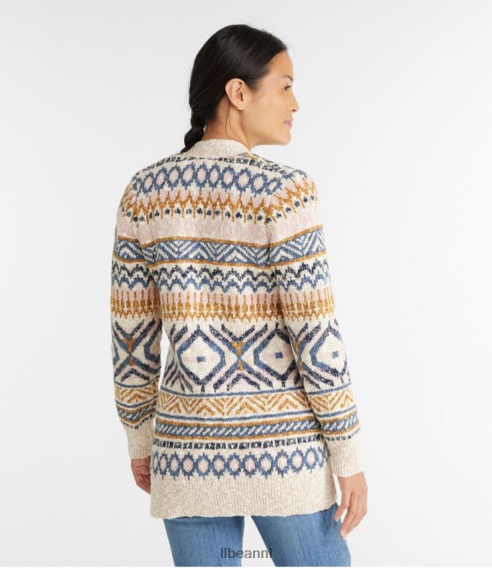 L.L.Bean vrouwen katoenen ragg-trui diep wijnfair eiland kleding VT0644900