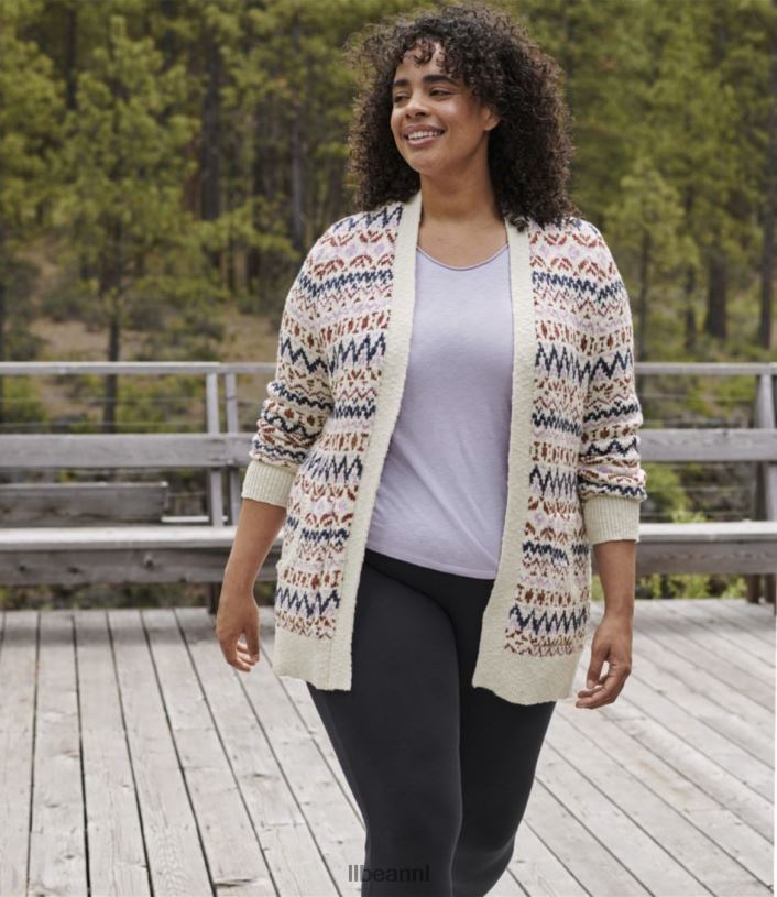 L.L.Bean vrouwen katoenen ragg-trui diep wijnfair eiland kleding VT0644900