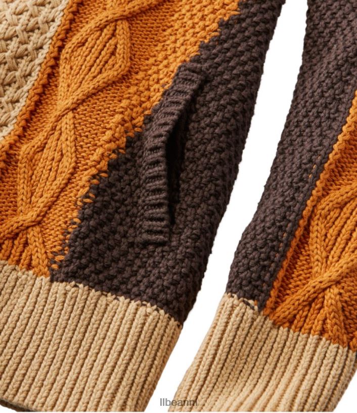 L.L.Bean vrouwen kenmerkende katoenen trui met trechterhals katahdin kaki kleding VT064607