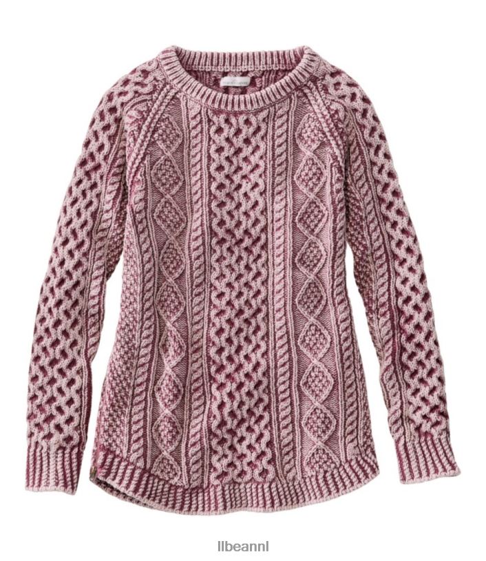 L.L.Bean vrouwen kenmerkende katoenen visserstuniektrui diepe haven gewassen kleding VT0644978