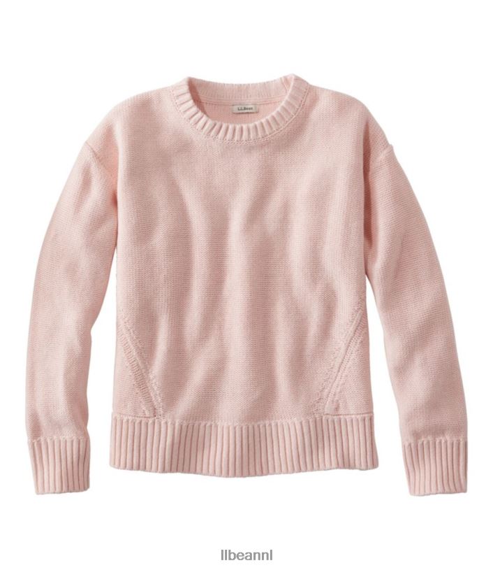 L.L.Bean vrouwen linnen/katoenen trui bleekroze kleding VT0643220