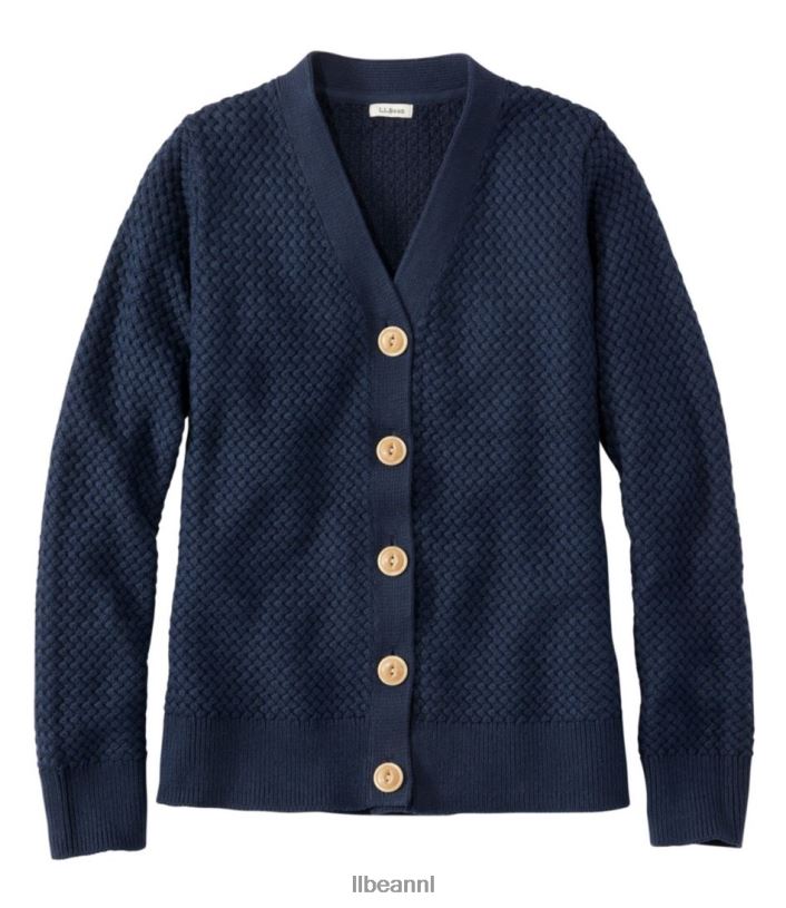 L.L.Bean vrouwen mandgeweven trui klassieke marine kleding VT064703