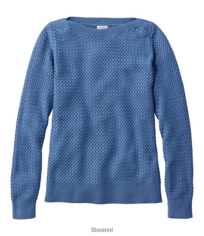 L.L.Bean vrouwen mandgeweven trui maanlicht blauw kleding VT0644822