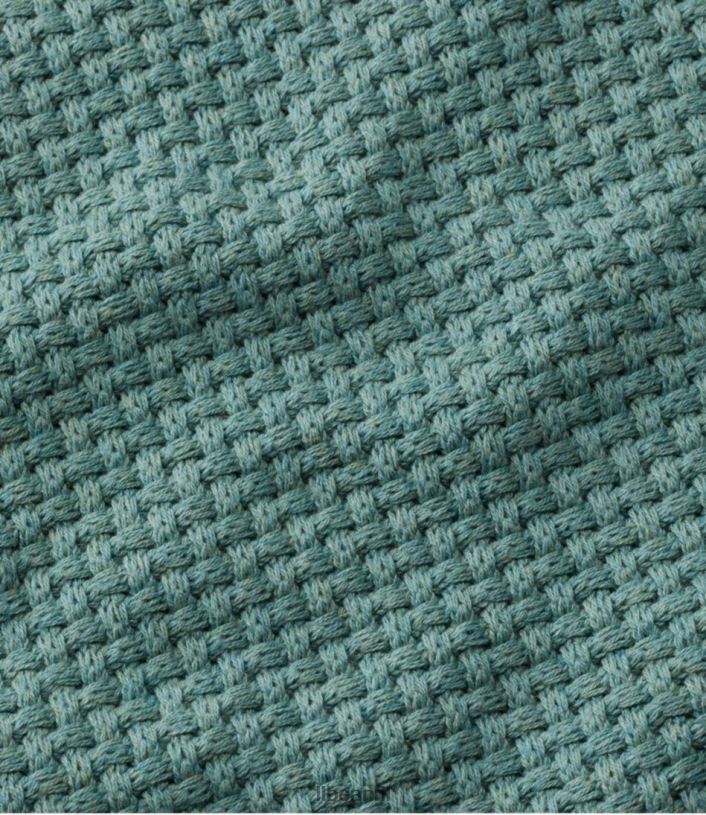 L.L.Bean vrouwen mandgeweven trui maanlicht blauw kleding VT0644822