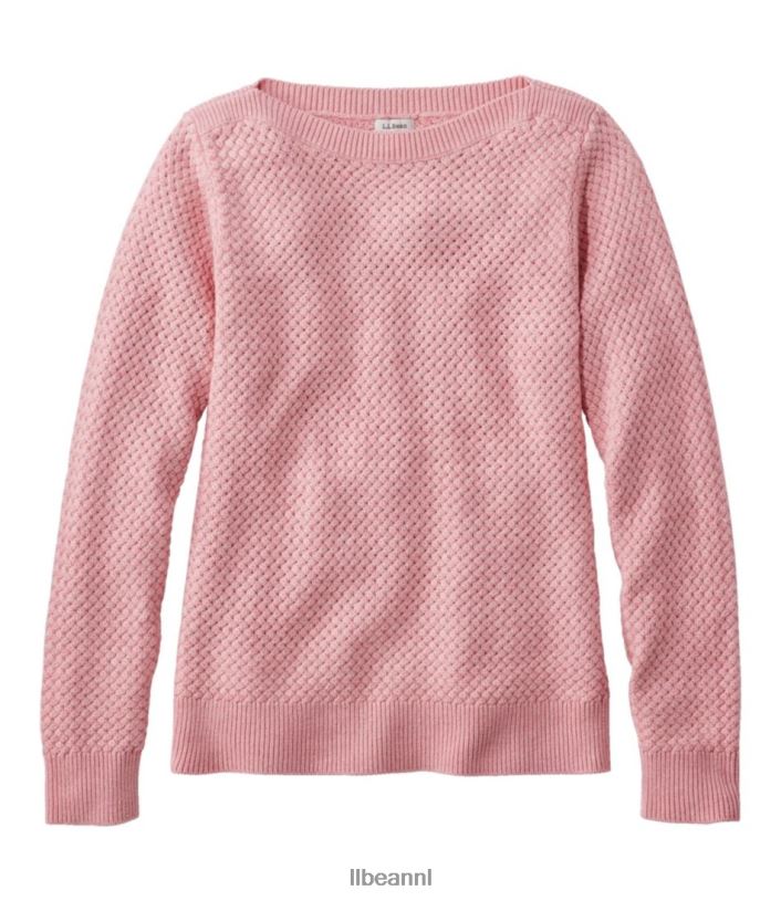 L.L.Bean vrouwen mandgeweven trui rozen wassen kleding VT0646550